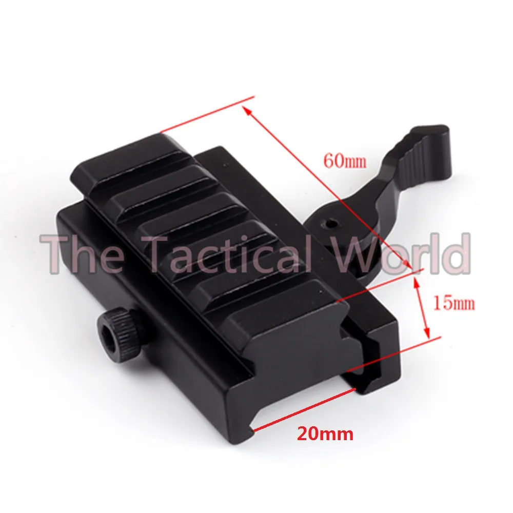Medium-Profile-5-Slot-Quick-Disconnect-Lever-20mm-Picatinny-Weaver-Rail-Mount-Adaptor-and-Riser-Hunting