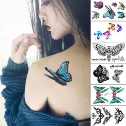 Водостойкая временная татуировка наклейка Красочные бабочки цветы животные маленькие Татто флэш-тату поддельные татуировки для малыша