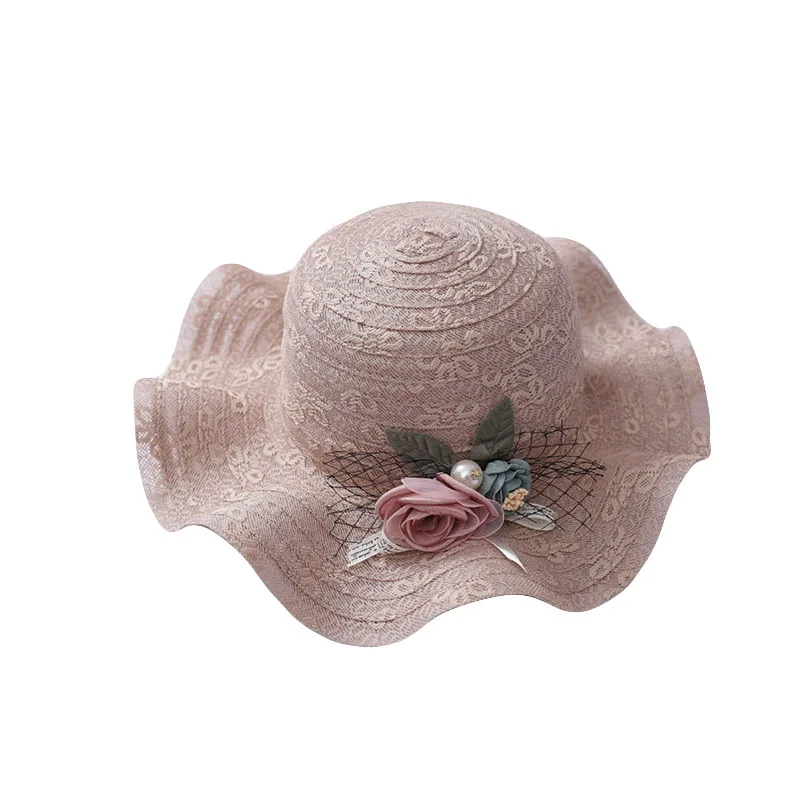 المرأة سترو قبعة متموجة زهرة اللون الدانتيل الشمس الصيف السيدات قبعات 2018 جديد الأزياء طوي الحلو في الهواء الطلق ارتداء شاطئ كاب النساء المرأة سترو قبعة متموجة زهرة اللون الدانتيل الشمس الصيف السيدات قبعات 2018 جديد الأزياء طوي الحلو في الهواء الطلق ارتداء شاطئ كاب النساء