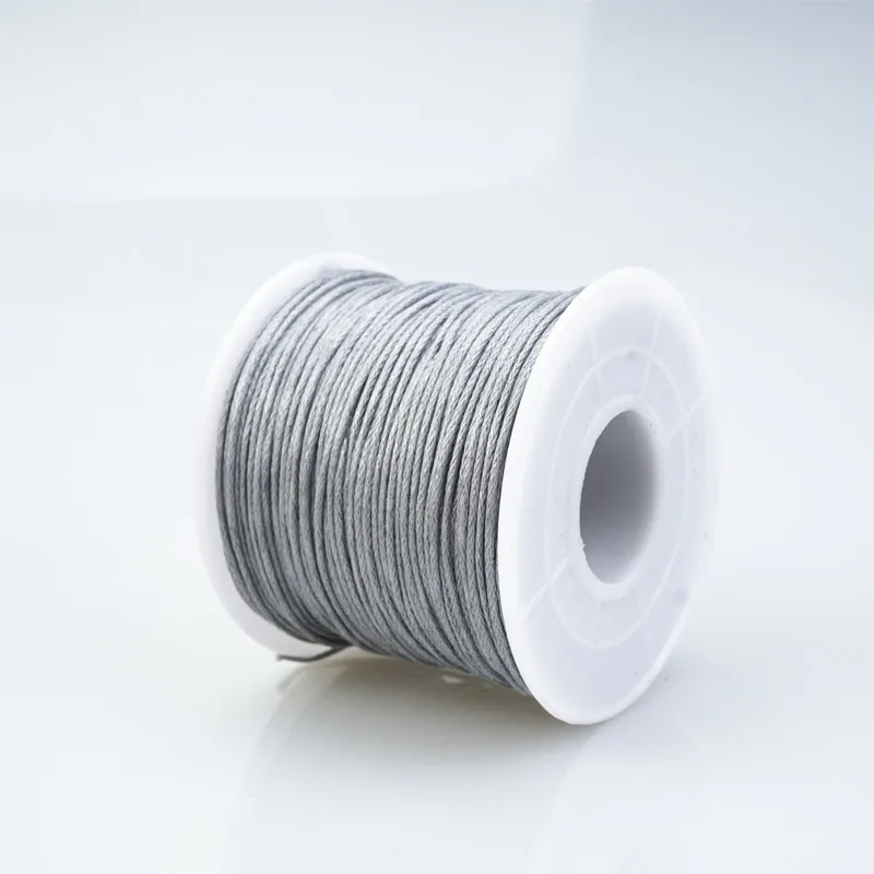 75 м/рулонов 1 мм вощеный хлопковый шнур Для Бисероплетения DIY браслет ожерелье плетеная нить для изготовления ювелирных изделий HK042 - Цвет: light gray Wax Cord