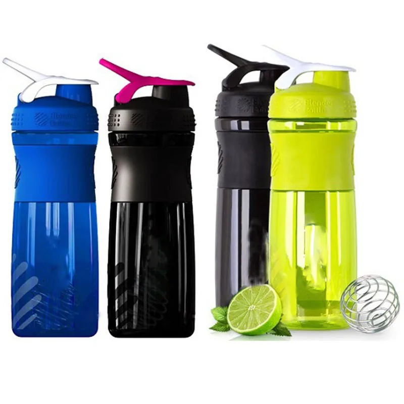  760ml New Fashion Design Protein Blender Shaker bottle plastic travel sports mixer cup Big capacity water bottle Free Shipping 