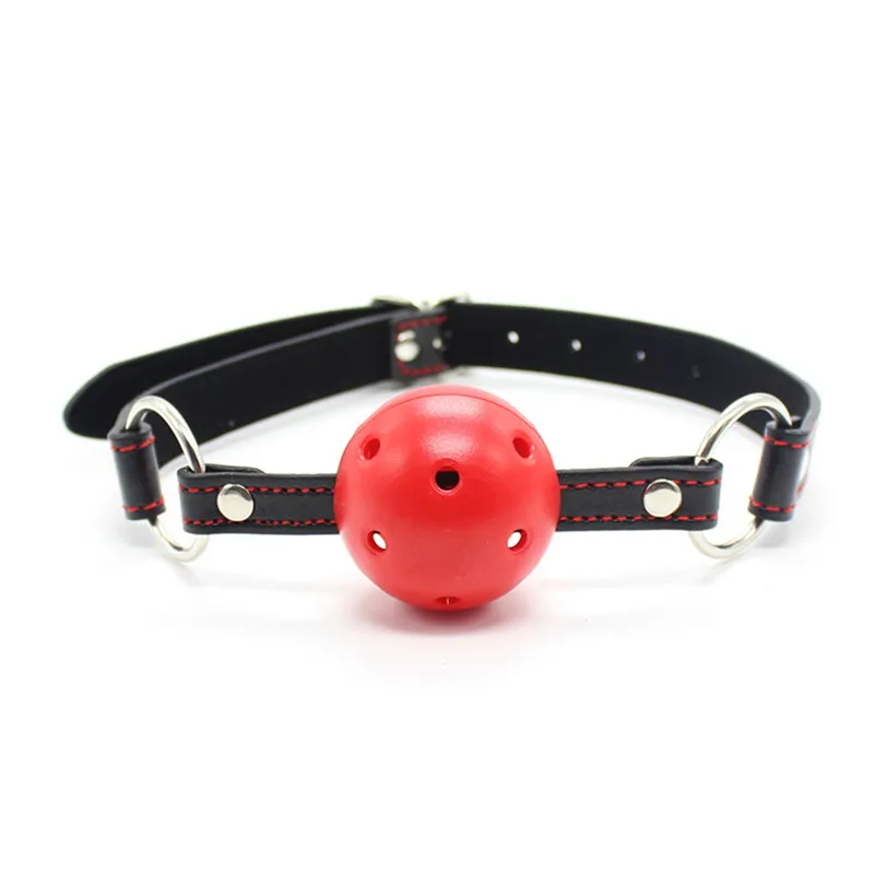 2017 PU Leather Red Heart Band Ball Gag Pattern Bondage Gags Oral Fixation Gag Mouth Gagged