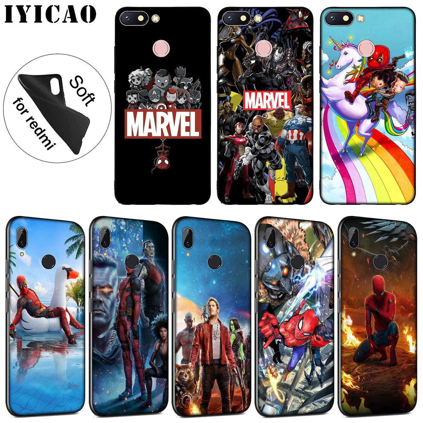 Мягкий силиконовый чехол Marvel Мстители Jorker Dead Pool для Xiaomi Redmi K20 8A 7A 6A 5A S2 4X 4A GO Note 8 7 5