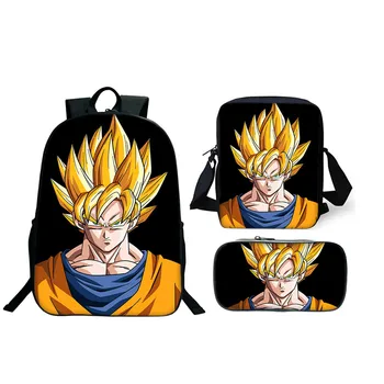 

New Dragon Ball Z School Bag Set Girls Boys Schoolbags Casual School Students Backpacks Orthopedic Book Bag Mochilas