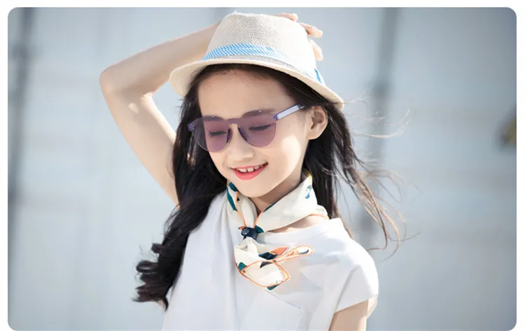 ASOUZ 2018 new stylish transparent colored round sunglasses boys and girls oval retro children's luxury brand UV400 glasses (5)
