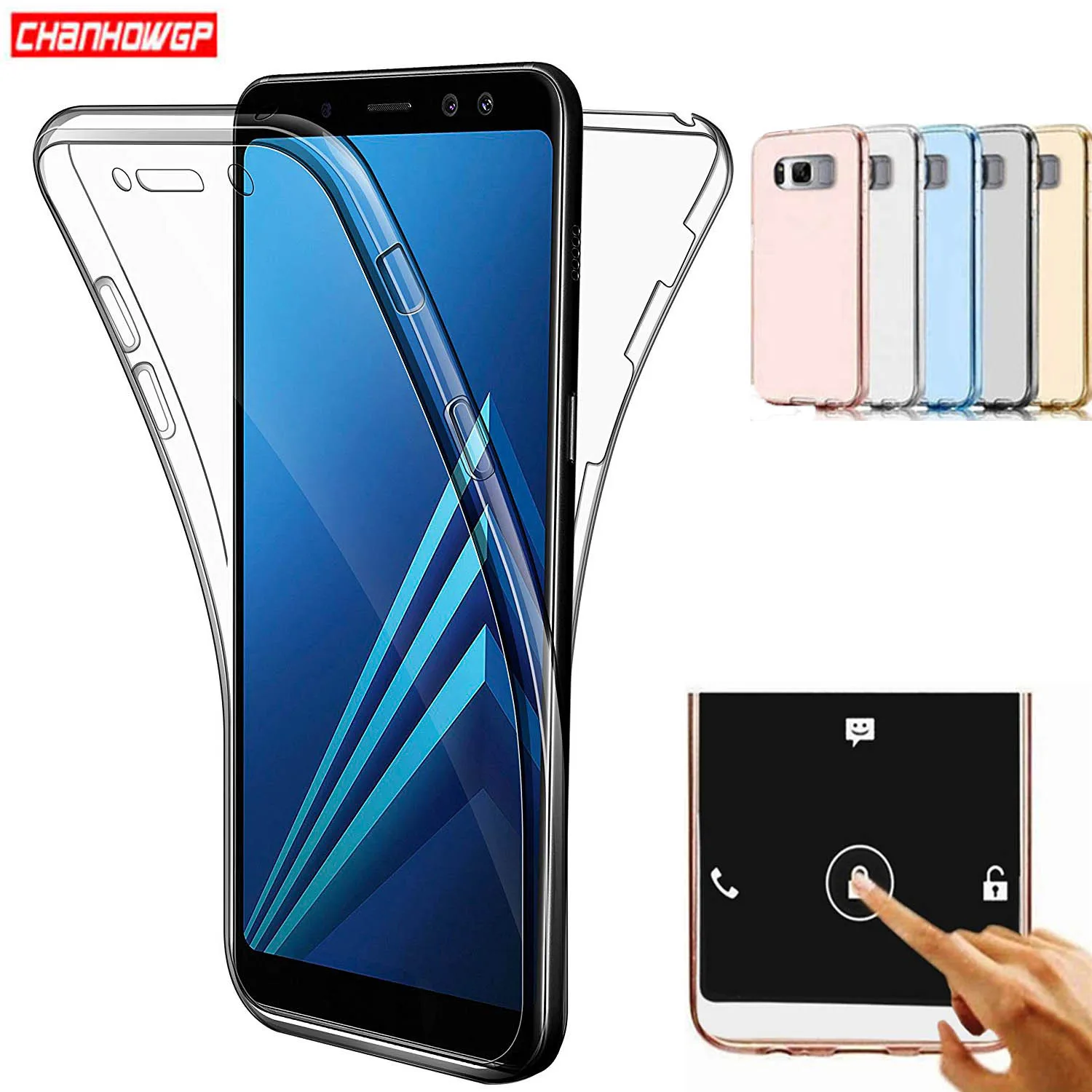 

2X Full Clear Case For Samsung galaxy A10 A30 A40 A50 A9 2019 A5 A3 2017 on J2 Prime G531 J4 J6 Plus A6 A7 A8 J8 2018 J120 Cover