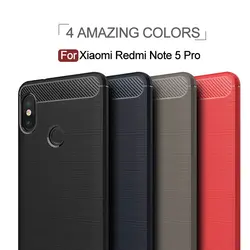 Xiaomi Redmi Note 5 Pro случае обратите внимание 5 Pro Бампер Мягкий ТПУ кремния крышка из углеродного волокна Armor чехлы для Xiaomi redmi Note 5 премьер