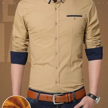 Высокое качество Для мужчин хлопок платье в деловом стиле рубашка Новые Дизайнерские теплые зимние толстые социальных camisa masculina manga longa 1638