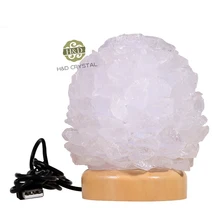 Ночное освещение для сна лампа " USB светодиодный лава лампа белый камень, кристалл, кварц деревянная база аварийный свет для спальни креативный подарок