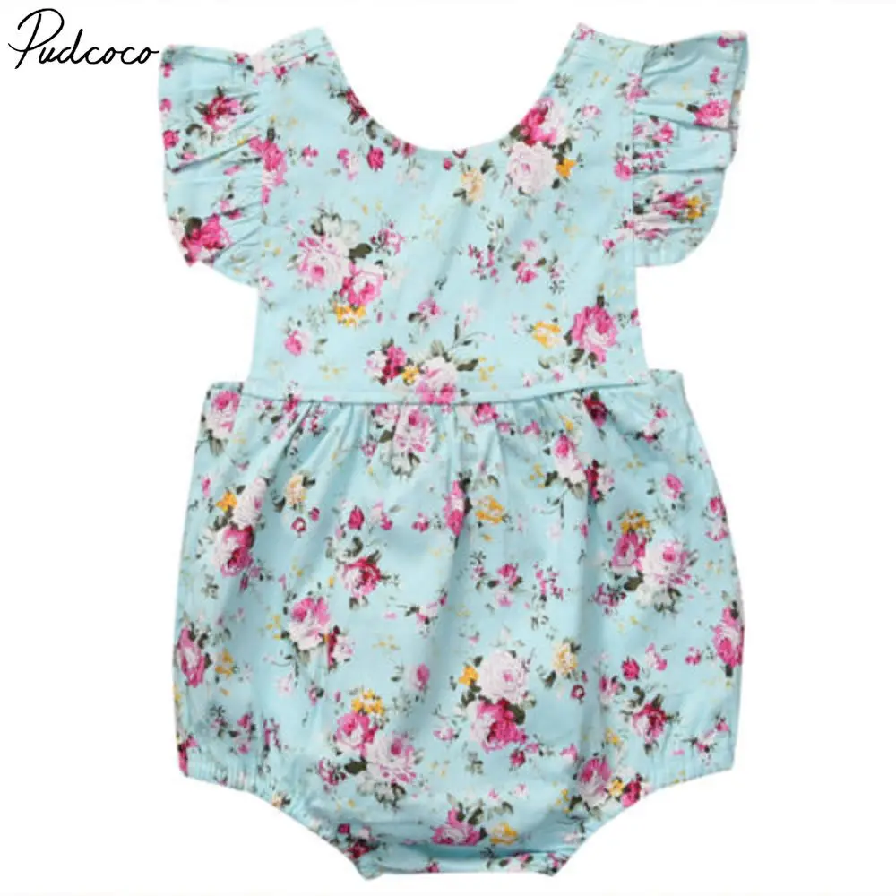 

Pudcoco Infant Kid Baby Girl Clothes Short Fly Sleeve O-Neck Bodysuit Outfits 0-18M Helen115