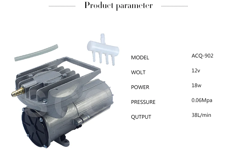 DC 12 В 38л/мин 18 Вт постоянный магнит DC мембранный воздушный компрессор кислородный насос аквариум Пруд аэратор воздушный насос давления