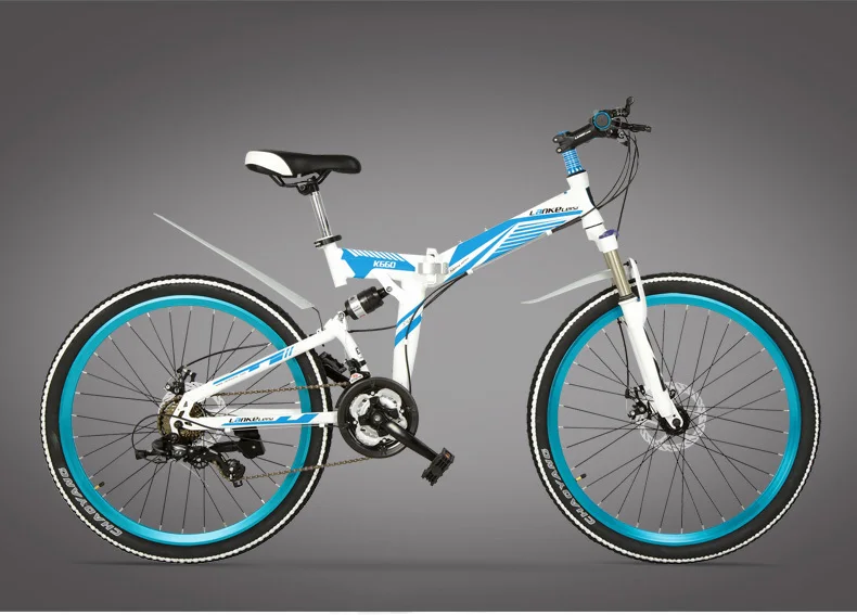 Sale K660M Big Discount, 21 Speeds, 24/26 inches, Folding Bike, Lockable, Full Suspension, Double Disc Brake, Mountain Bike. 3