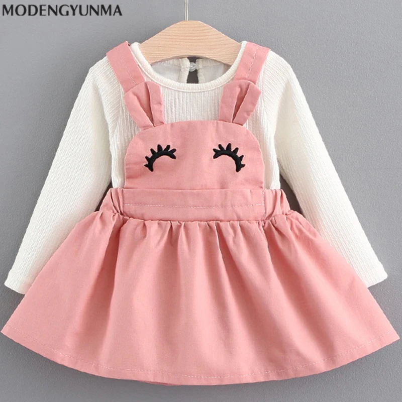 

Baby Girls Dresses New Autumn Kids Clothes Long Sleeve Rabbits Ears Pattern Clothing Girls Dress Design Cute Baby Princess Dress