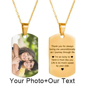 Пользовательское имя фото сердце ожерелье персонализированные таблички Золото Серебро Черный ожерелье s для женщин индивидуальные буквы ювелирные изделия подарок - Окраска металла: Gold Tag
