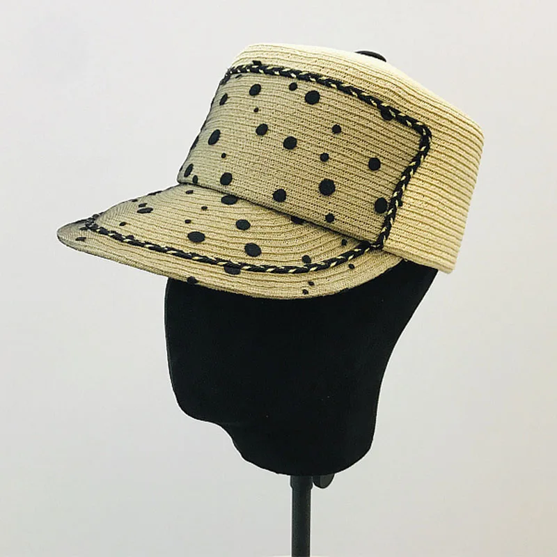 2019 Новый бежевый черный с козырьком шляпа Для женщин соломенная шляпка увлекательный вуаль берет газетчика модные Кепки УФ Sunhat