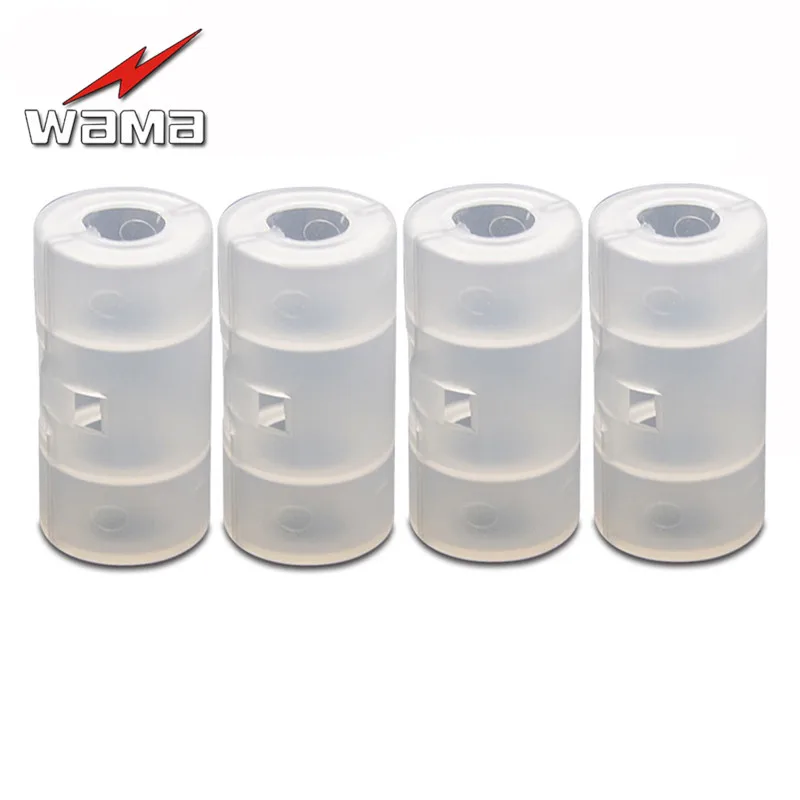 

4x Wama AA/LR6 to C/R14 Size Battery Converter Plastic Cell Adaptor Cylindrical Cover Case Holder PP Material Switcher Drop Ship
