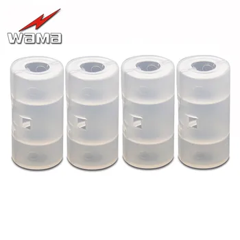 

4x Wama AA/LR6 to C/R14 Size Battery Converter Plastic Cell Adaptor Cylindrical Cover Case Holder PP Material Switcher Drop Ship
