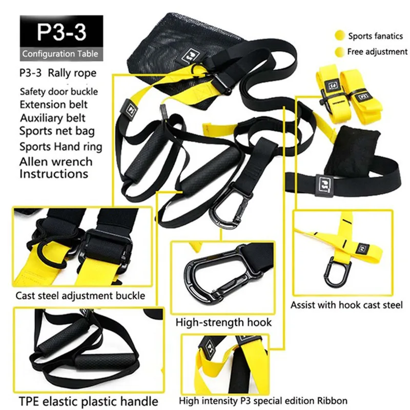 High Quality Fitness Crossfit Resistance Bands Hanging Training Straps Workout Sport Home Equipment Spring Exerciser pro