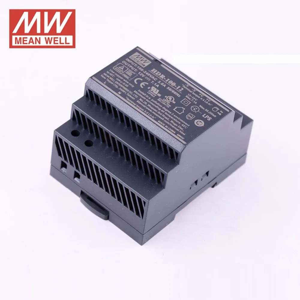 Оригинал MEAN WELL HDR 100 12N 7 5a 12 в 90 Вт meanwell ультра тонкий ступенчатая форма DIN рельсовый