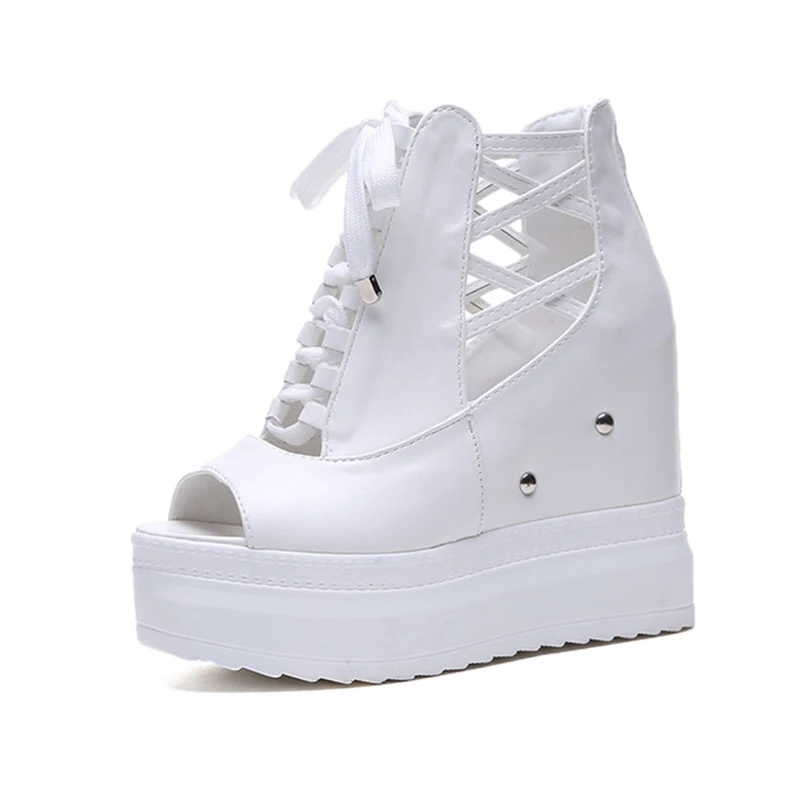 

Women High Heels Sandals 2019 Summer PU Leather Fashion Lace Up Gladiator Sandals Women Summer Shoes Non-Slip Woman Beach Sandal