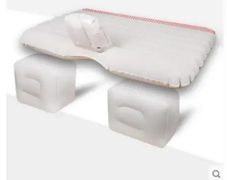 Подарок на день матери! Кожаный Автомобильный дорожный надувной матрас, подушка для воздушной кровати для кемпинга, Универсальный Спальный мешок для автомобиля - Название цвета: Белый
