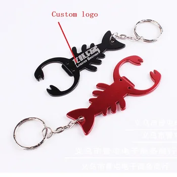 

500pcs/lot Bottle Opener Creative Home Essential Kitchen Tools Lobster shaped Cute Beer Wine Bottle Opener with Keychain Ring