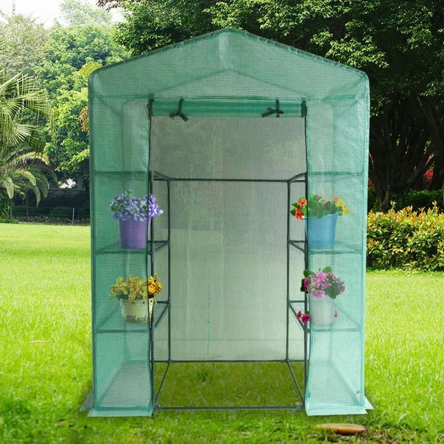 Portable Plastic Garden Greenhouse Cover  For 2 Layer Mini Walk In Greenhouse Outdoor Protect Plants Flowers (no Iron Stand)