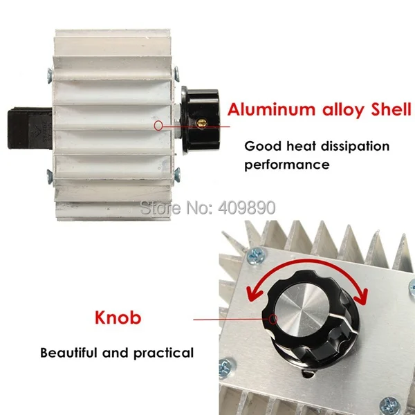AC 220 V 5000 W SCR Réglable Régulateur de tension moteur Lampe Contrôleur 85x70x42mm