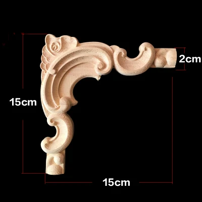 Декоративные деревянные аппликации Неокрашенная деревянная дубовая резная волнистая Цветочная наклейка угловая аппликация для домашней мебели декор дверей ремесла - Цвет: 2