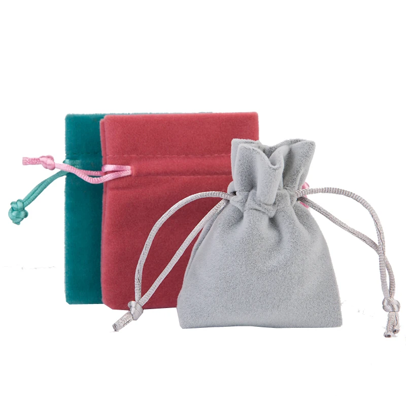 High Quality Grey Velvet Bag 7x9cm Jewelry Drawstring Pouch Christmas Wedding Pouches Gift Bags Jewelry Organizer 50Pcs 500pcs 7x9cm retail jewelry velvet gift packaging drawstring bags