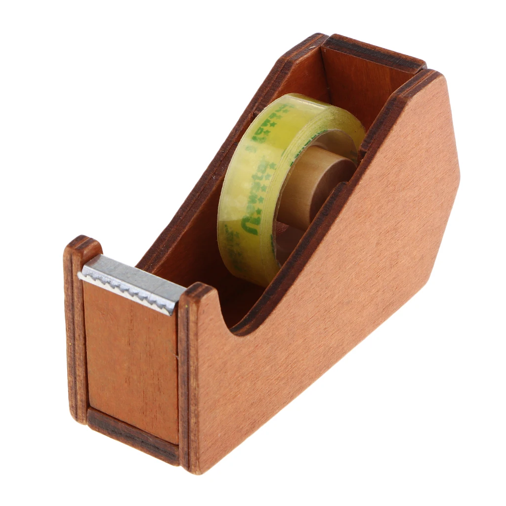 Heavy Duty Office Desktop Tape Dispenser Tape Cutter Wooden Tape Cutter Washi Storage Organizer Stationery Office Supplies