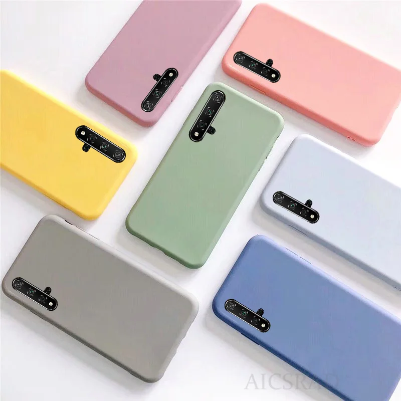 

Candy Color Case For Huawei Y6 Y7 Y9 2019 P20 P30 Mate 20 Lite Honor 20 Pro 8X 10 10i 8A Nova 5i P Smart Plus Silicone Case