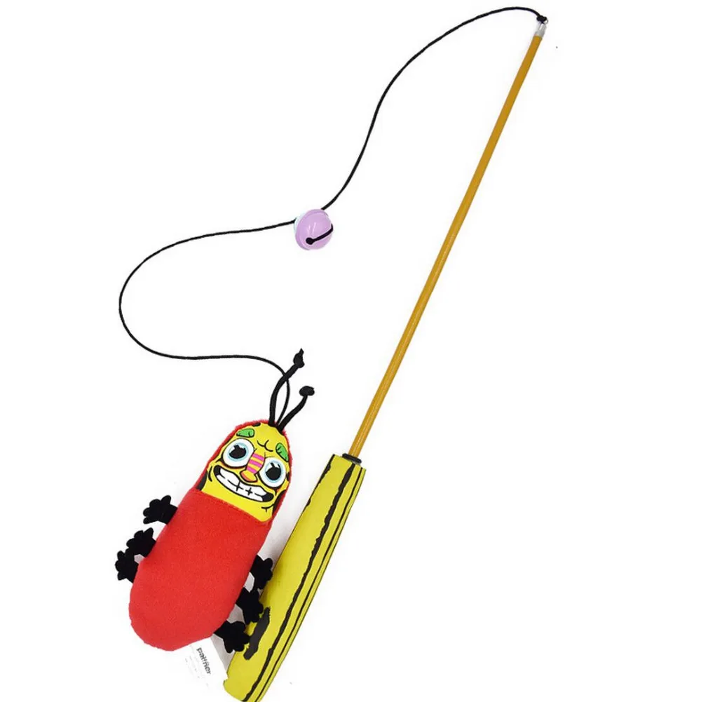 Cute Cartoon Cat Teaser Catnip toy,Wand Carbon Fibre Stick Toy for cats