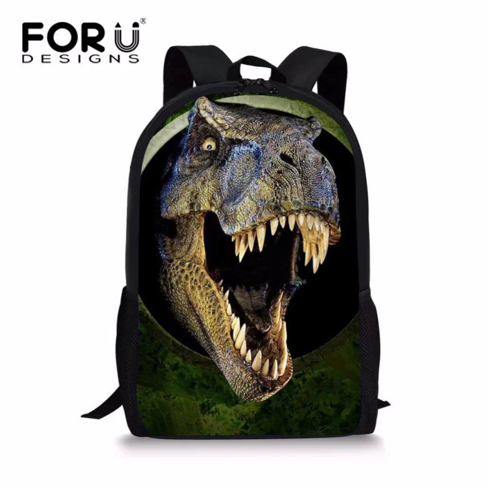 

FORUDESIGNS Printing Kids 3d Dinosaur School Bag Cool Animal Zoo Schoolbag for Primary Junior Children Hipster Boy Child Bookbag