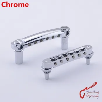 

1 Set GuitarFamily Tune-O-Matic Electric Guitar Bridge And Tailpiece Chrome ( #1158 ) MADE IN TAIWAN