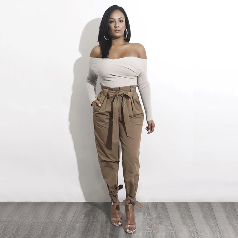 liva girl High Waist Harem Pants Women Spring Stringy