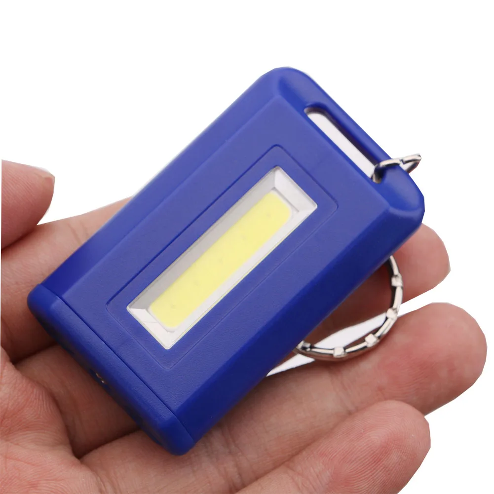 

Mini COB LED Flashlight Portable Flashlight Torch Lamp Emergency Night Light with Keychain For Camping Working Use 2*AAA Battery