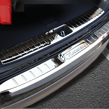 

High quality stainless steel inside+external Rear bumper Protector Sill For 2015 2016 Hyundai Tucson