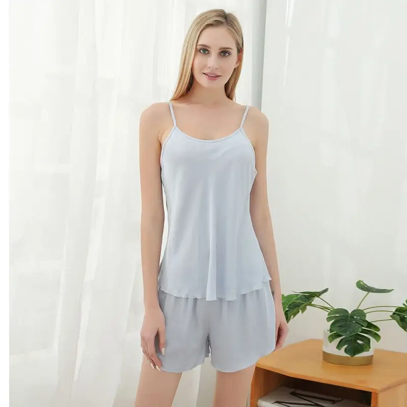 Women's Sleepwear Sexy Satin Pajama Set Summer Sleeveless Tops&Shorts Suit Pajamas For Women Silk Pyjamas Nightwear Pijama Mujer Women's Sleepwear Sexy Satin Pajama Set Summer Sleeveless Tops&Shorts Suit Pajamas For Women Silk Pyjamas Nightwear Pijama Mujer