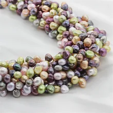 SNH 5 нитей/Упаковка 7-8 мм AA барокко культивированный жемчуг бусины для изготовления браслета ожерелье натуральный розовый класс AA