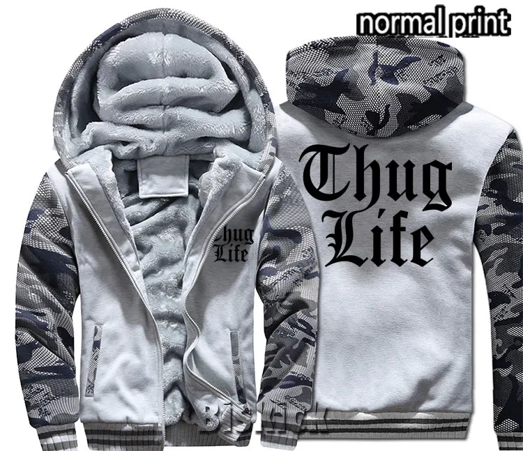 Новая мода Для мужчин wo Для мужчин рэп Thug Life рок теплые толстые куртки пальто Зимние теплые худи вельветовый свитер Топ Толстовки - Цвет: style 3