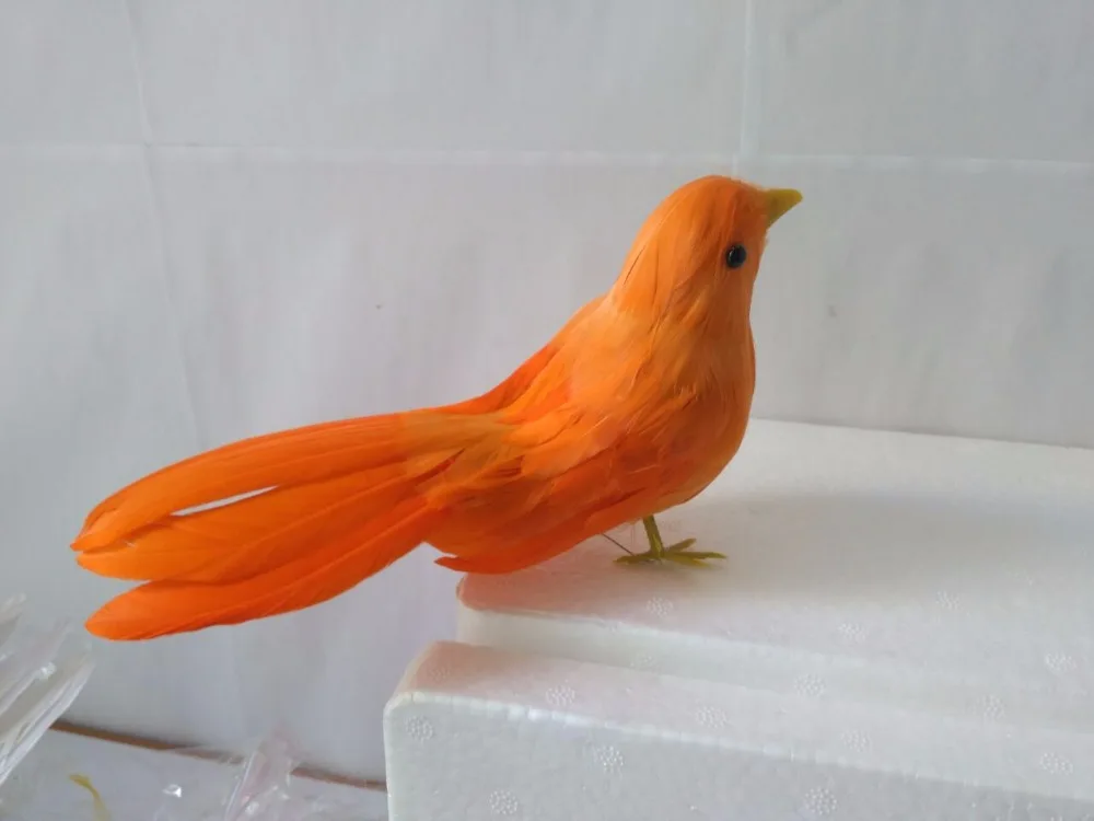 Foam Feathers Artificial Bird About 16cm Orange Colour Bird Handicraft Home Garden Decoration Gift A1909 Bird Artificial Birds Birdsgift Gifts Aliexpress