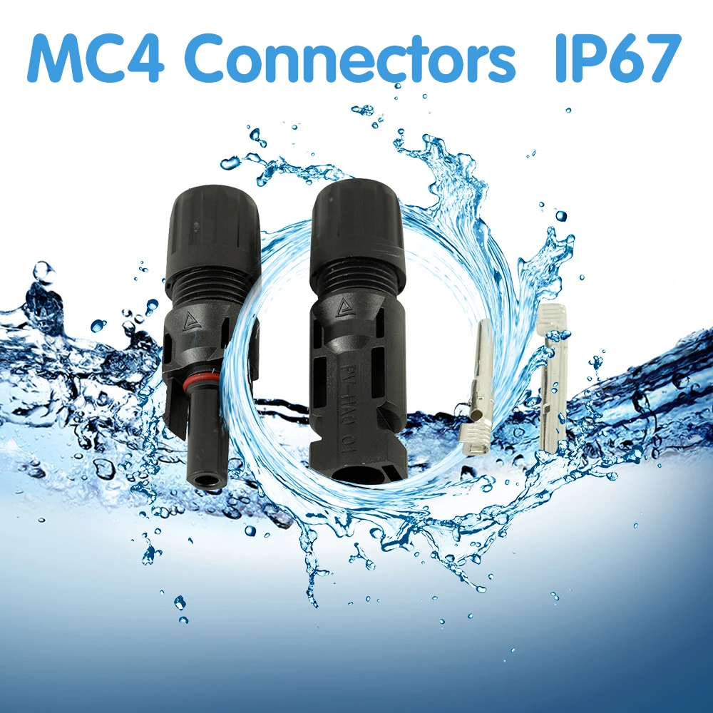 

PowMr 20 Pairs MC4 Solar Connector Male and Female Solar Panel PV Cable Cross Sections 2.5mm2~6.0mm2 IP67 Wateproof Effect