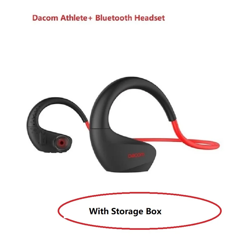 Dacom Athlete+(G05+) Bluetooth наушники водонепроницаемая для спорта, бега плавания IPX7 гарнитура для iPhone, двойные динамики звуковые наушники с ушным крючком с микрофоном - Цвет: red with gift box