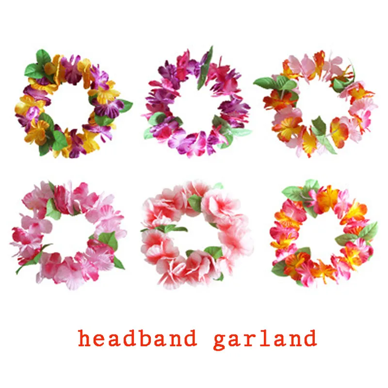 

1 Pcs Colorful Hawaiian Headband Garland Children's Day Adult Family Party Pool Flower Party Decorations Supplies