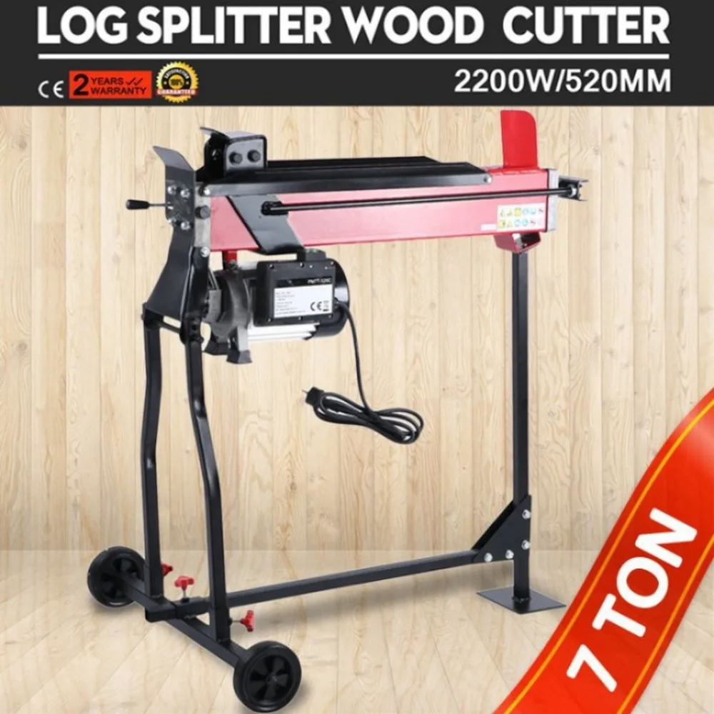 

2200W High Power Electric Hydraulic Wood Log Cutter Wood Splitter Chopping Machine With Bracket Work Stand Hot Sale