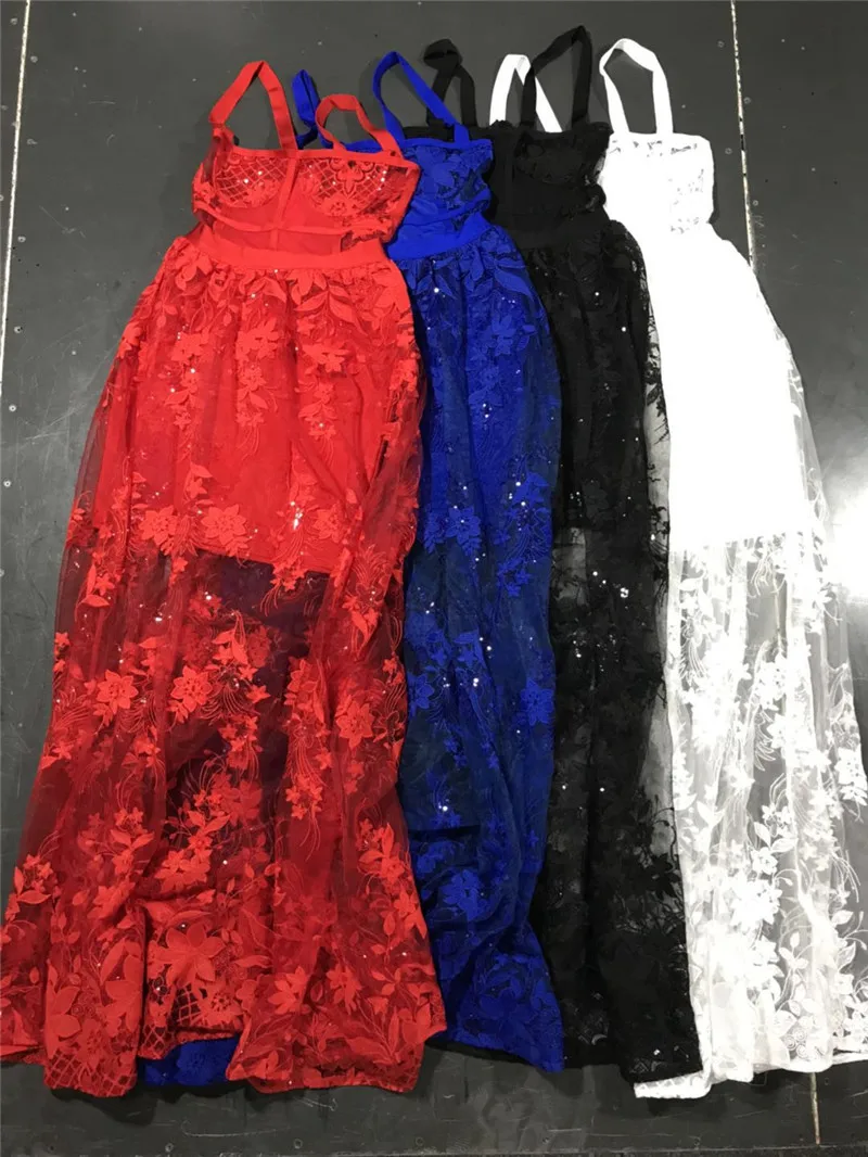 Летнее Длинное Платье на бретельках, 4 цвета, сексуальное женское Бандажное платье знаменитостей, вечернее платье