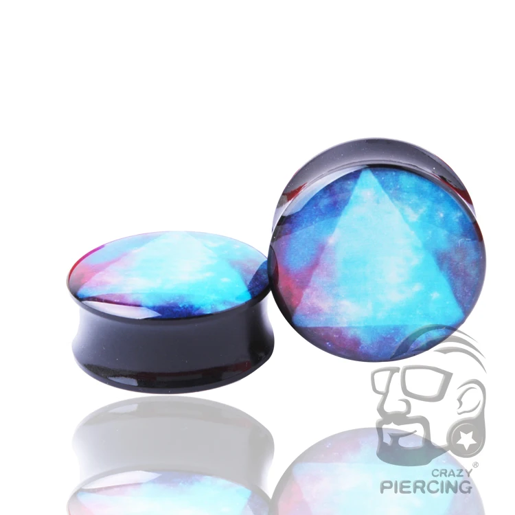 

1 Pair Moon Ear Plug Tunnel Acrylic Body Jewelry Flesh Expander Piercing Jewelry