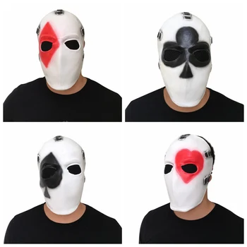

Game Battle Royale High Stakes Latex Mask Cosplay Half Face Terror Poker Mask Halloween Christmas Props Gifts For Kids Adult