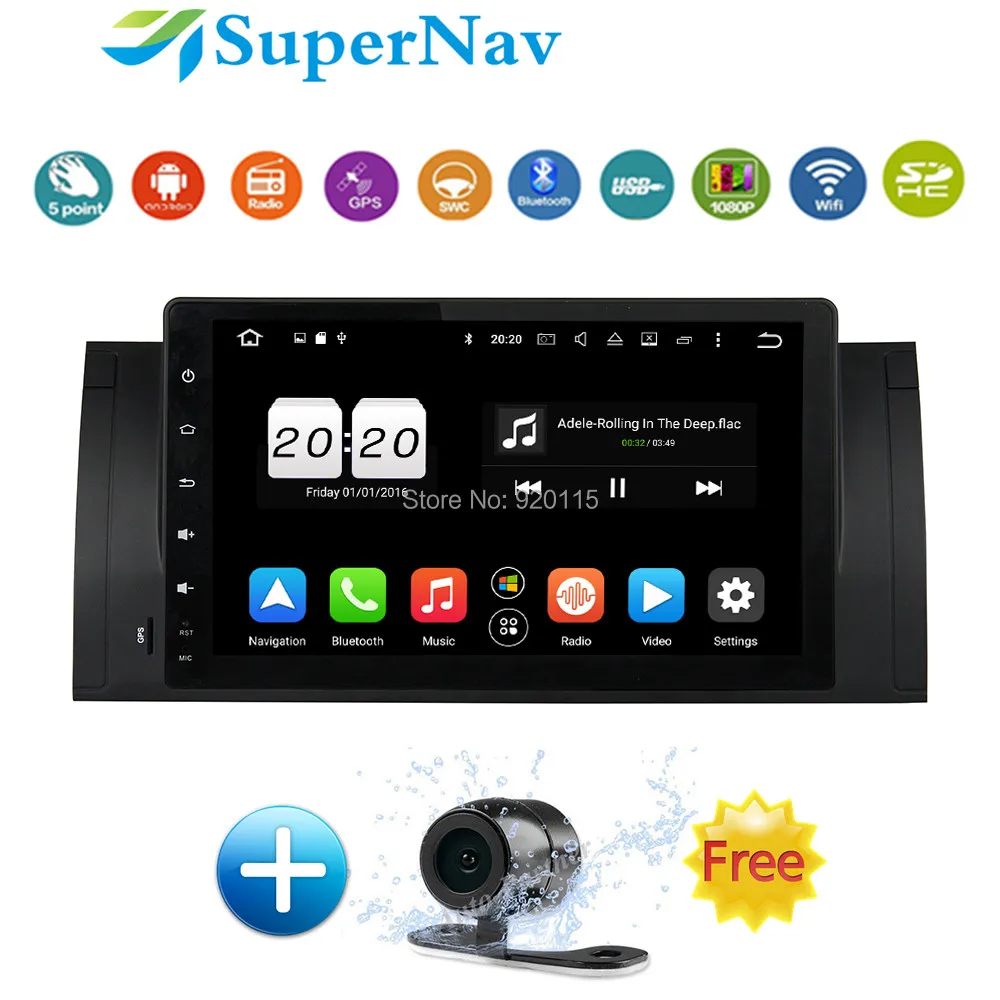9"Car multimedia System Android Fit For BMW E39 E53 X5 M5 With OBD Bluetooth Wifi DAB+ Radio RDS